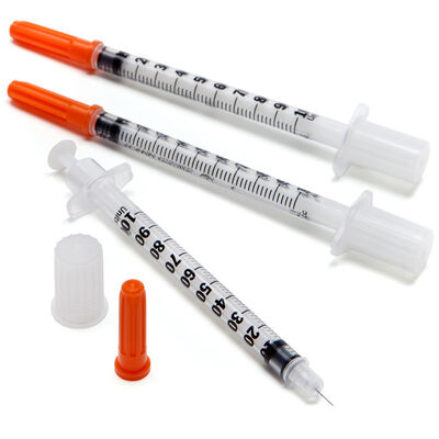 kopen Wegwerpinsulinespuit met vaste naald, steriele verpakking en transparant PVC voor nauwkeurige injectie online vervaardiging
