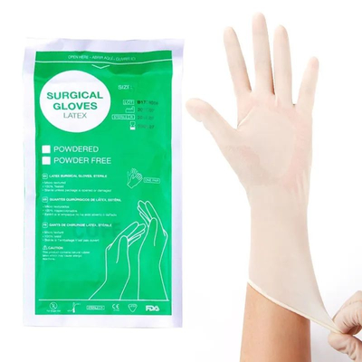 Goede prijs Steriele Chemische Gehandschoende -medica Wegwerp Onderzoek Gepoederde Chirurgische Poedervrije Medische Latex Handschoenen voor Ziekenhuis online