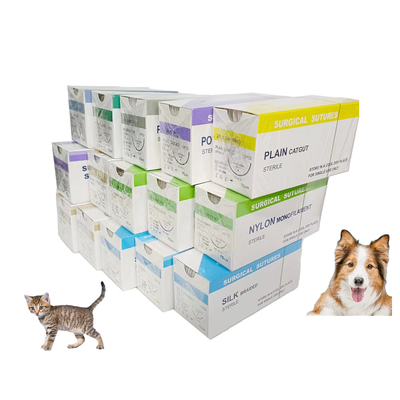 Goede prijs Veterinair Dierenziekenhuis PDO Chromic Catgut Silk Nylon PGA 910 75cm Chirurgische hechtingen met steriele naald online