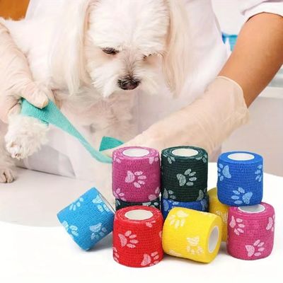 Goede prijs Medische kwaliteit Elastiek Vet Wrap Cohesive Bandage Niet-steriel Klasse I Apparaat Zelfklevend Flexibel Wrap voor Honden Katten Wondverzorging & Joint Support online