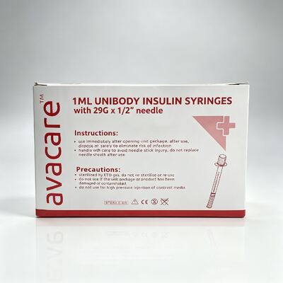 Goede prijs AVACARE Insulinespuit 0,5cc 1cc Regular Wand met Oranje Dop Wegwerp Insulinespuiten Online
